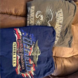 Harley-Davidson Blue and Gray T-Shirts